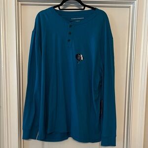 Nautica Men's Teal Long Sleeve Henley